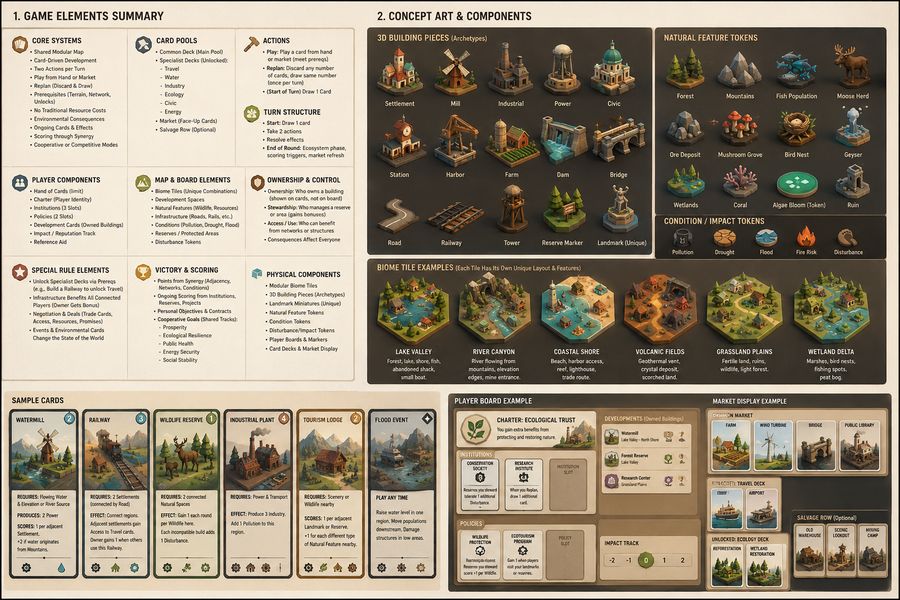 Game elements summary and components